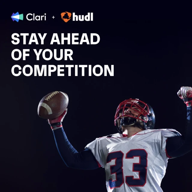 A weird ad creative for Clari with an excited football player