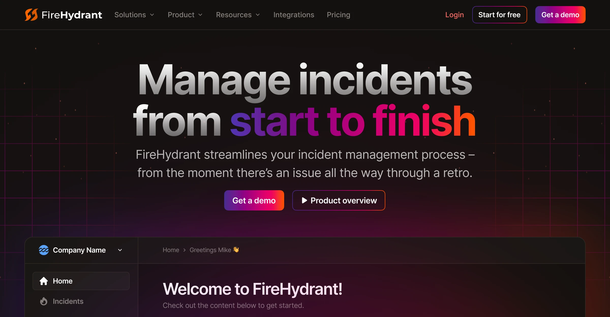 FireHydrant marketing website design